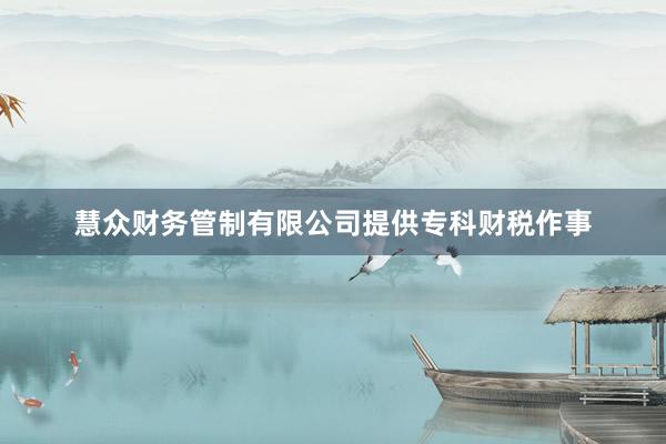 慧众财务管制有限公司提供专科财税作事